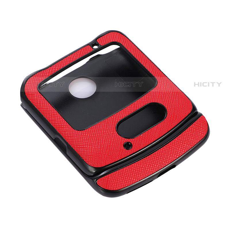 Coque Luxe Cuir et Plastique Housse Etui Mat S01 pour Motorola Moto RAZR (2022) 5G Rouge Plus