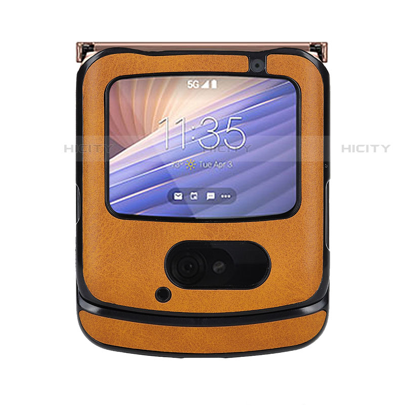 Coque Luxe Cuir et Plastique Housse Etui Mat S02 pour Motorola Moto RAZR (2022) 5G Plus