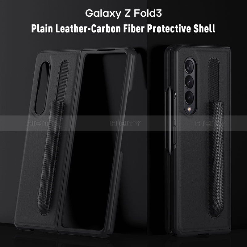 Coque Luxe Cuir et Plastique Housse Etui Mat S02 pour Samsung Galaxy Z Fold3 5G Plus