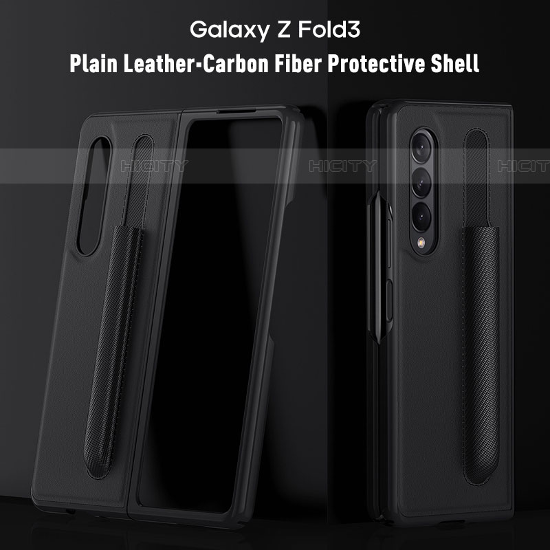 Coque Luxe Cuir et Plastique Housse Etui Mat S02 pour Samsung Galaxy Z Fold4 5G Plus