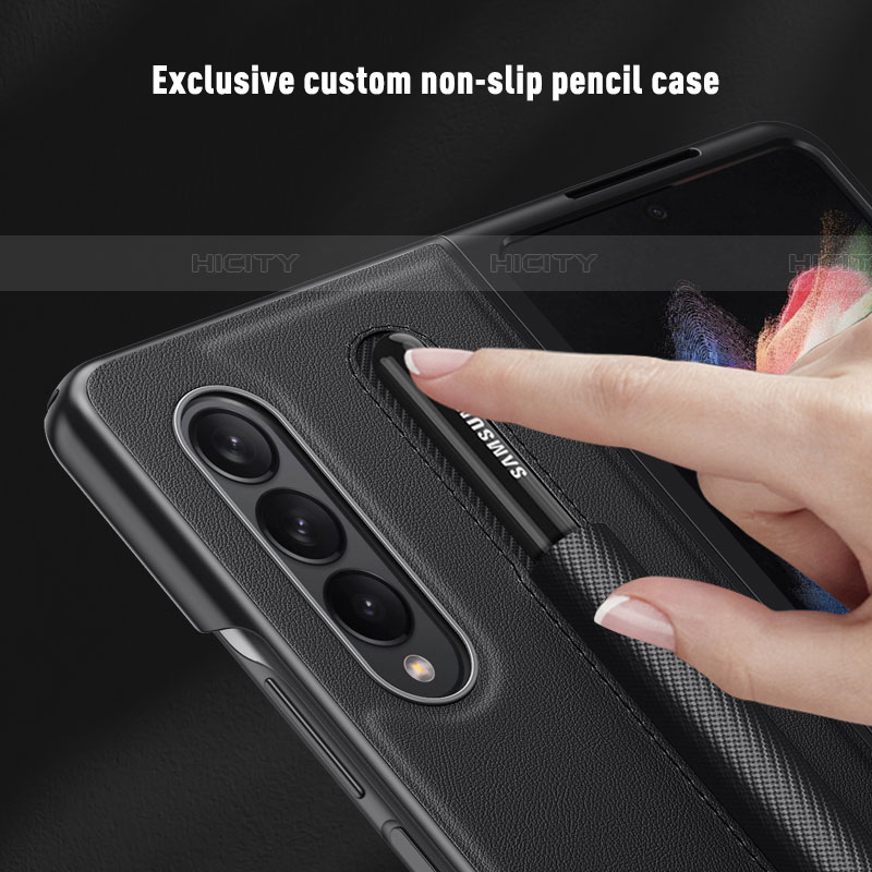 Coque Luxe Cuir et Plastique Housse Etui Mat S02 pour Samsung Galaxy Z Fold4 5G Plus