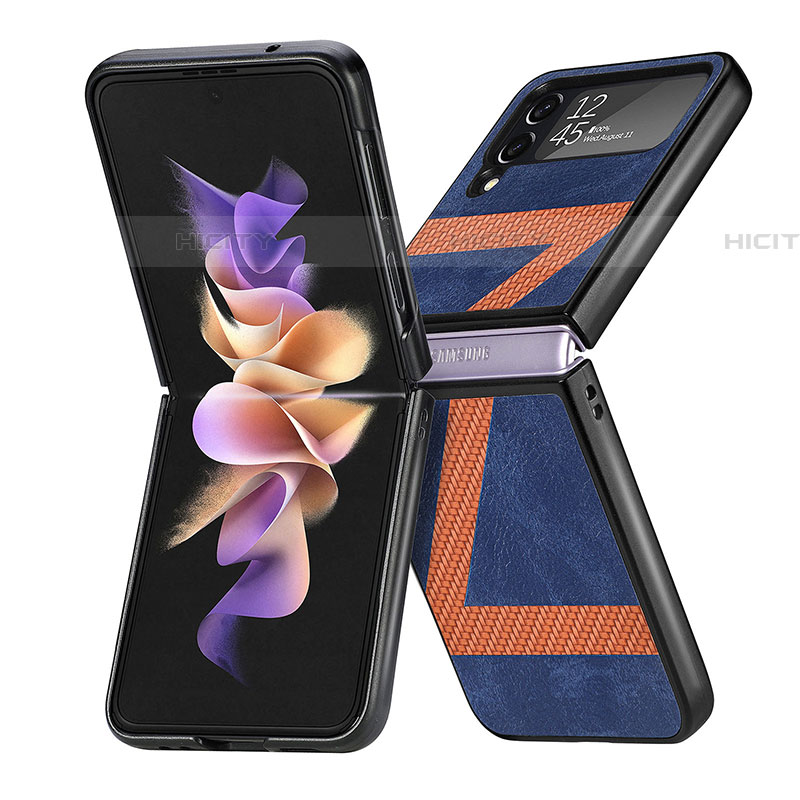 Coque Luxe Cuir et Plastique Housse Etui Mat S05 pour Samsung Galaxy Z Flip4 5G Plus