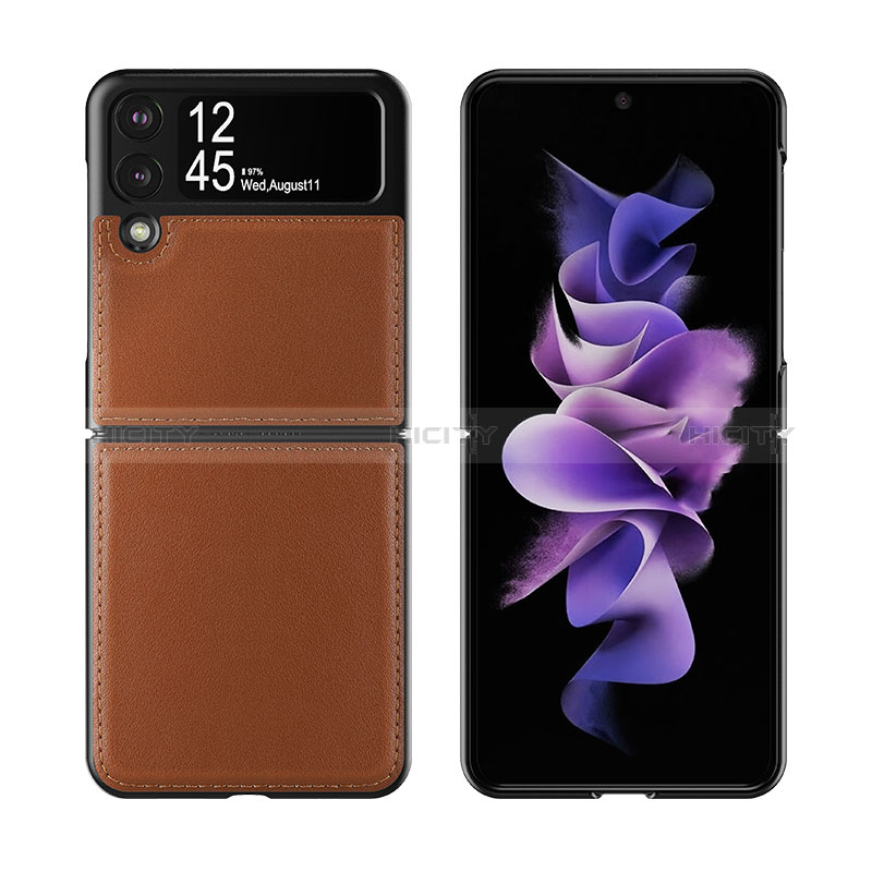 Coque Luxe Cuir et Plastique Housse Etui Mat S06 pour Samsung Galaxy Z Flip3 5G Plus