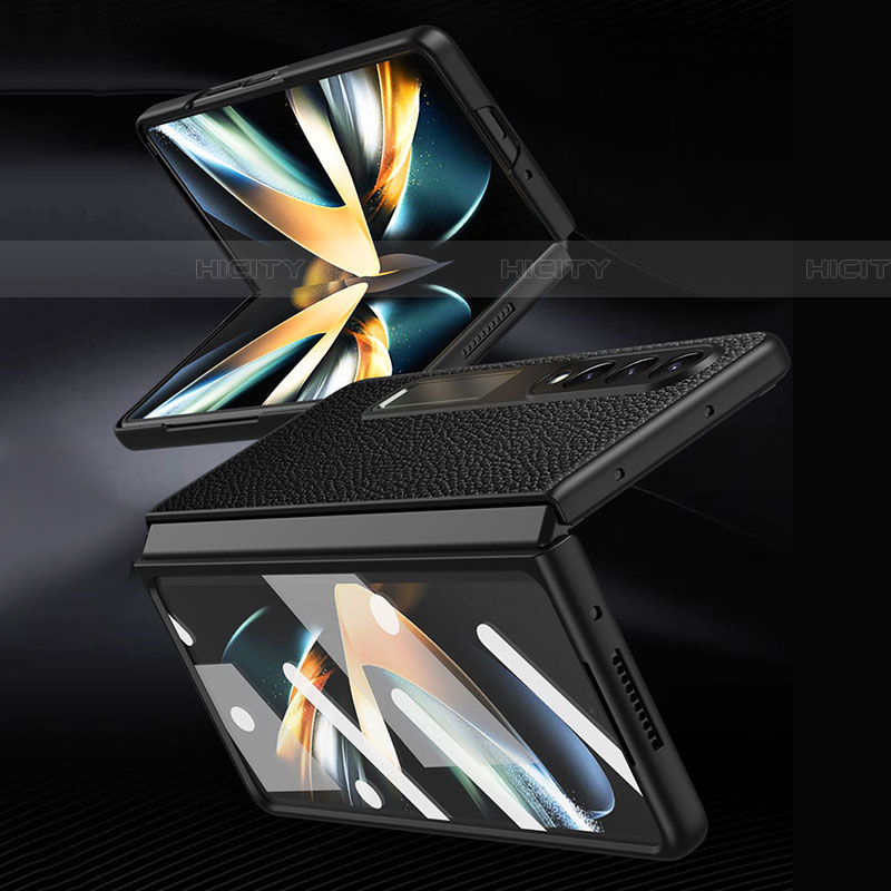 Coque Luxe Cuir et Plastique Housse Etui Mat T01 pour Samsung Galaxy Z Fold4 5G Plus