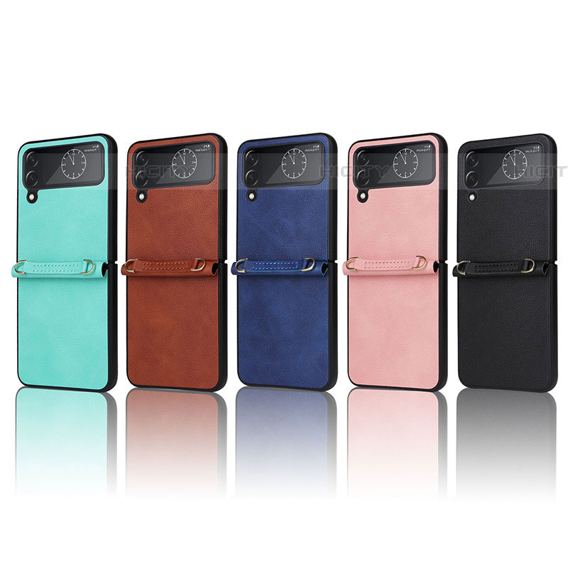 Coque Luxe Cuir et Plastique Housse Etui Mat T02 pour Samsung Galaxy Z Flip4 5G Plus