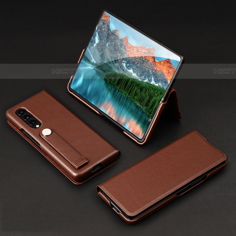 Coque Luxe Cuir et Plastique Housse Etui Mat T02 pour Samsung Galaxy Z Fold4 5G Plus