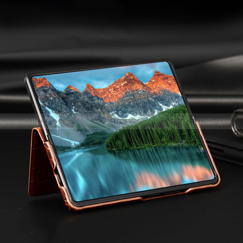 Coque Luxe Cuir et Plastique Housse Etui Mat T03 pour Samsung Galaxy Z Fold3 5G Plus
