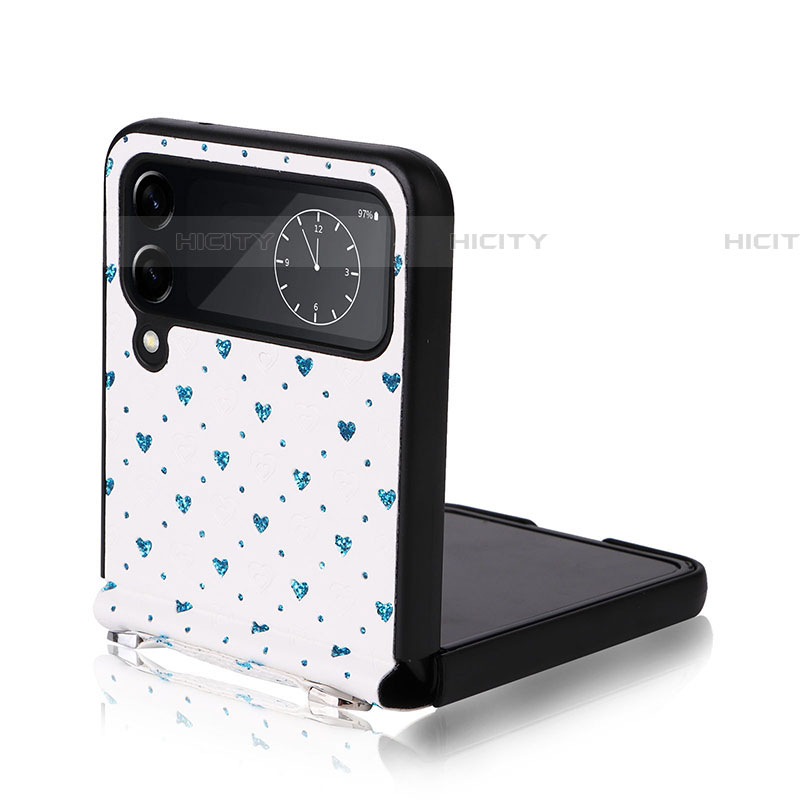 Coque Luxe Cuir et Plastique Housse Etui Mat T06 pour Samsung Galaxy Z Flip4 5G Plus