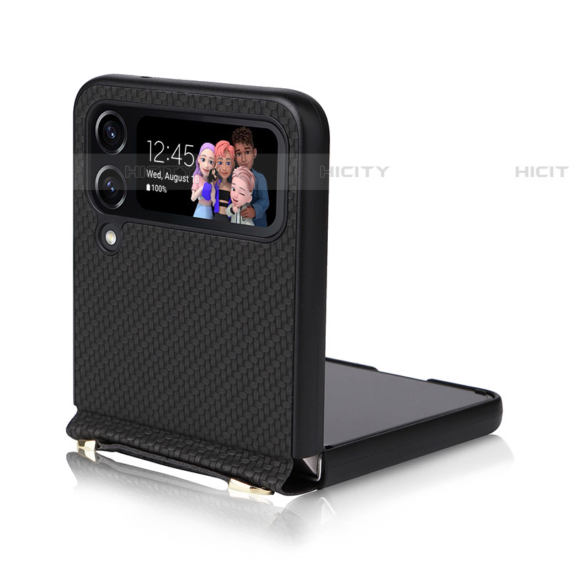 Coque Luxe Cuir et Plastique Housse Etui Mat T07 pour Samsung Galaxy Z Flip4 5G Plus