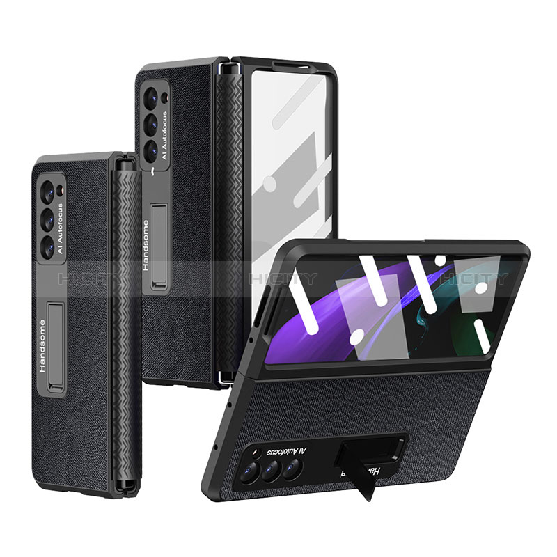 Coque Luxe Cuir et Plastique Housse Etui Mat Z03 pour Samsung Galaxy Z Fold2 5G Plus