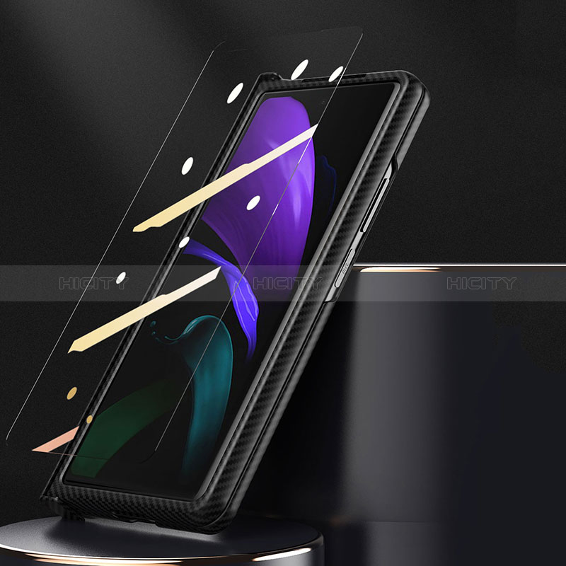 Coque Luxe Cuir et Plastique Housse Etui Mat Z08 pour Samsung Galaxy Z Fold2 5G Plus