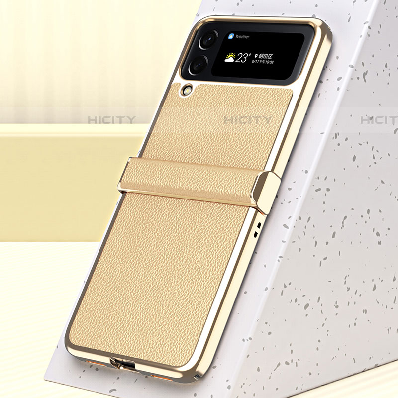 Coque Luxe Cuir et Plastique Housse Etui Mat ZL2 pour Samsung Galaxy Z Flip4 5G Plus