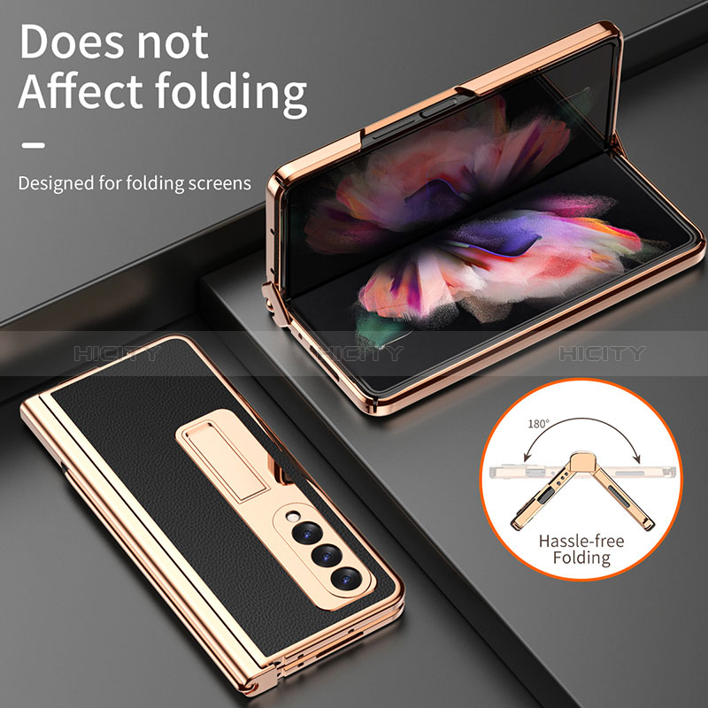 Coque Luxe Cuir et Plastique Housse Etui Mat ZL2 pour Samsung Galaxy Z Fold3 5G Plus