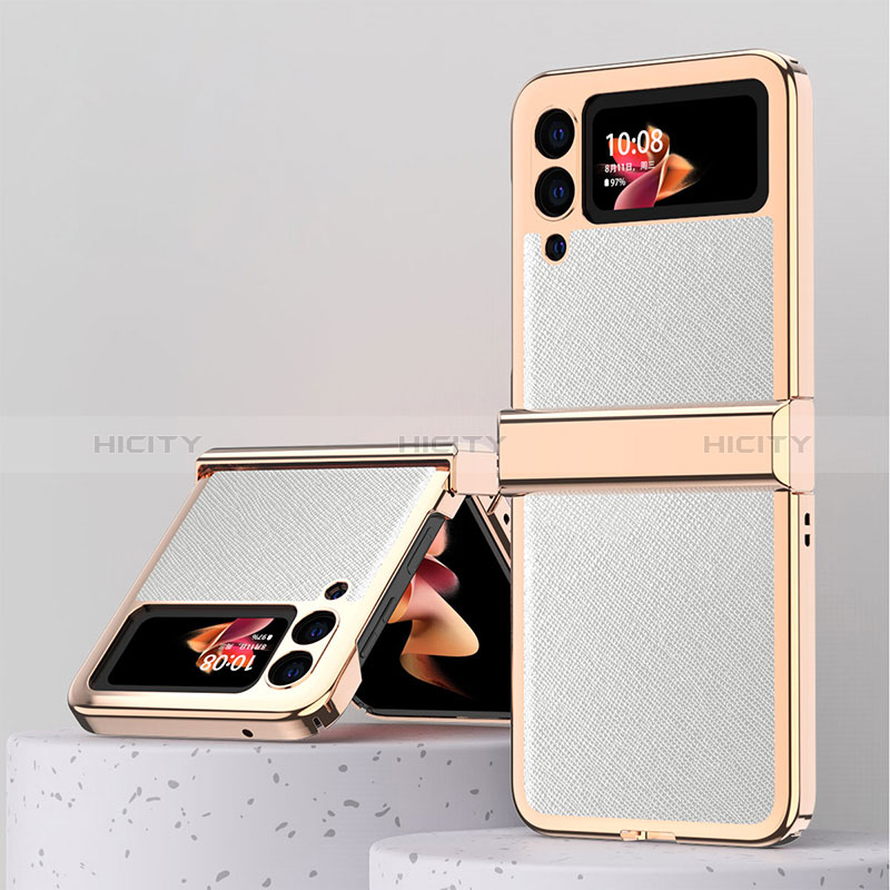 Coque Luxe Cuir et Plastique Housse Etui Mat ZL3 pour Samsung Galaxy Z Flip3 5G Plus