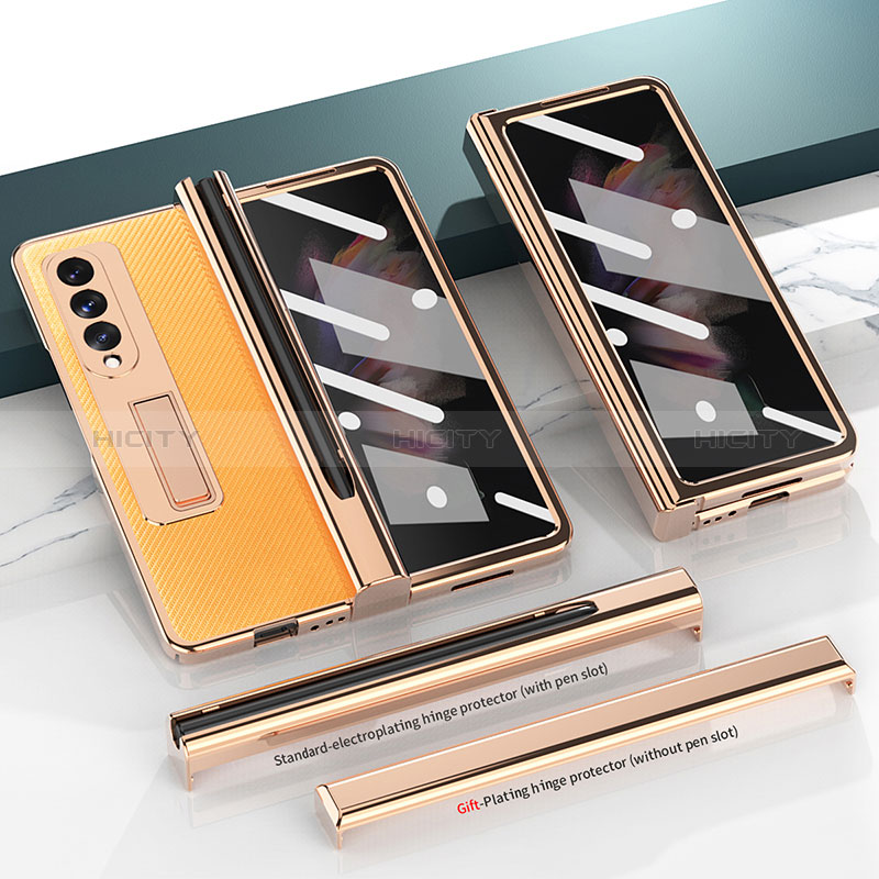 Coque Luxe Cuir et Plastique Housse Etui Mat ZL3 pour Samsung Galaxy Z Fold3 5G Plus