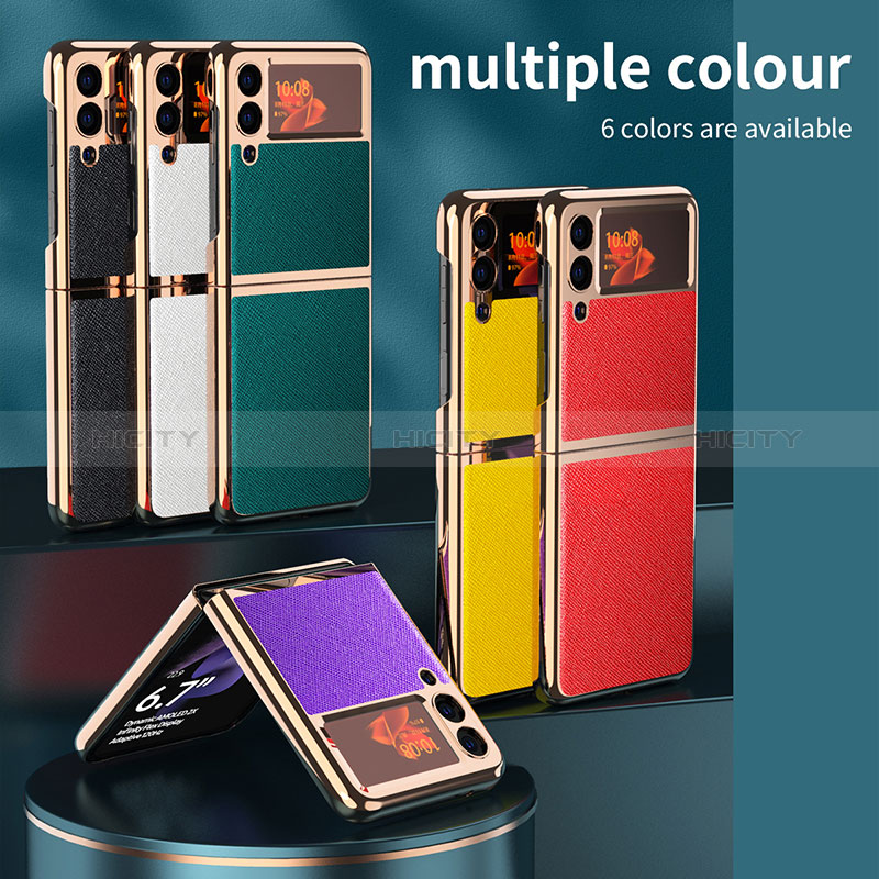 Coque Luxe Cuir et Plastique Housse Etui Mat ZL4 pour Samsung Galaxy Z Flip3 5G Plus