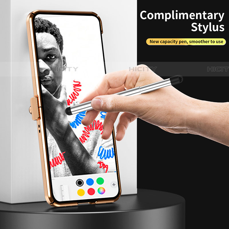 Coque Luxe Cuir et Plastique Housse Etui Mat ZL5 pour Samsung Galaxy Z Flip4 5G Plus