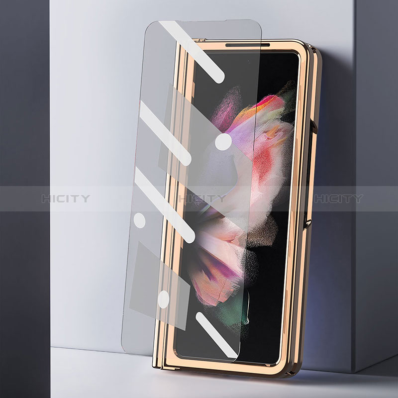 Coque Luxe Cuir et Plastique Housse Etui Mat ZL5 pour Samsung Galaxy Z Fold3 5G Plus
