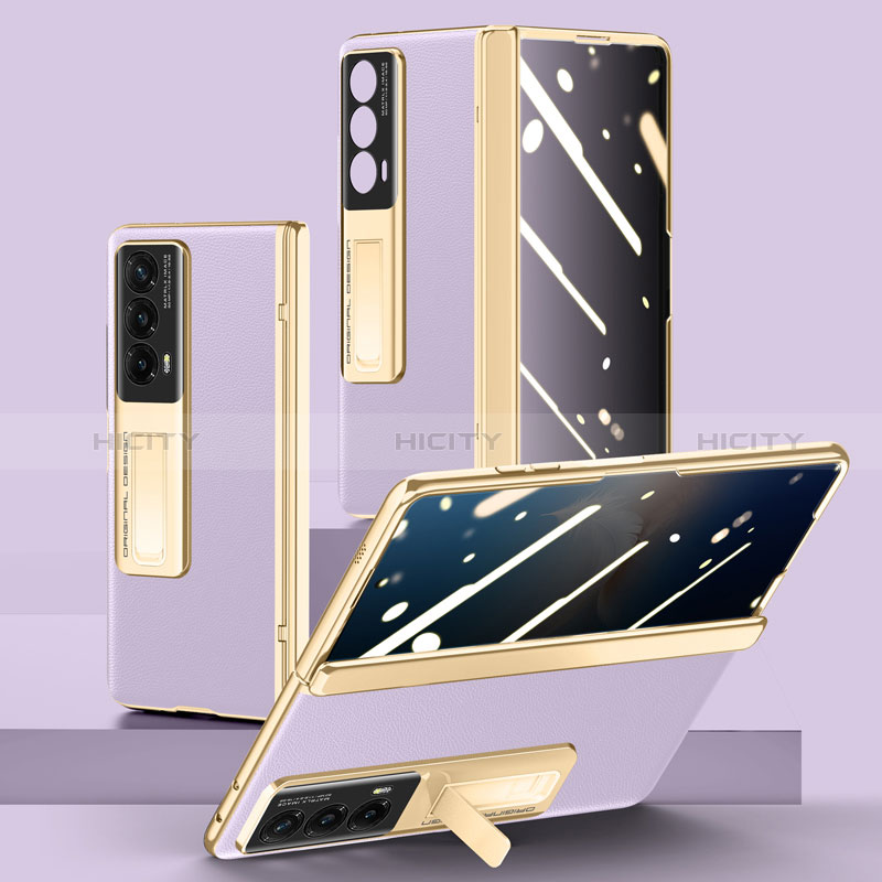 Coque Luxe Cuir et Plastique Housse Etui Mat ZL7 pour Huawei Honor Magic Vs2 5G Violet Plus
