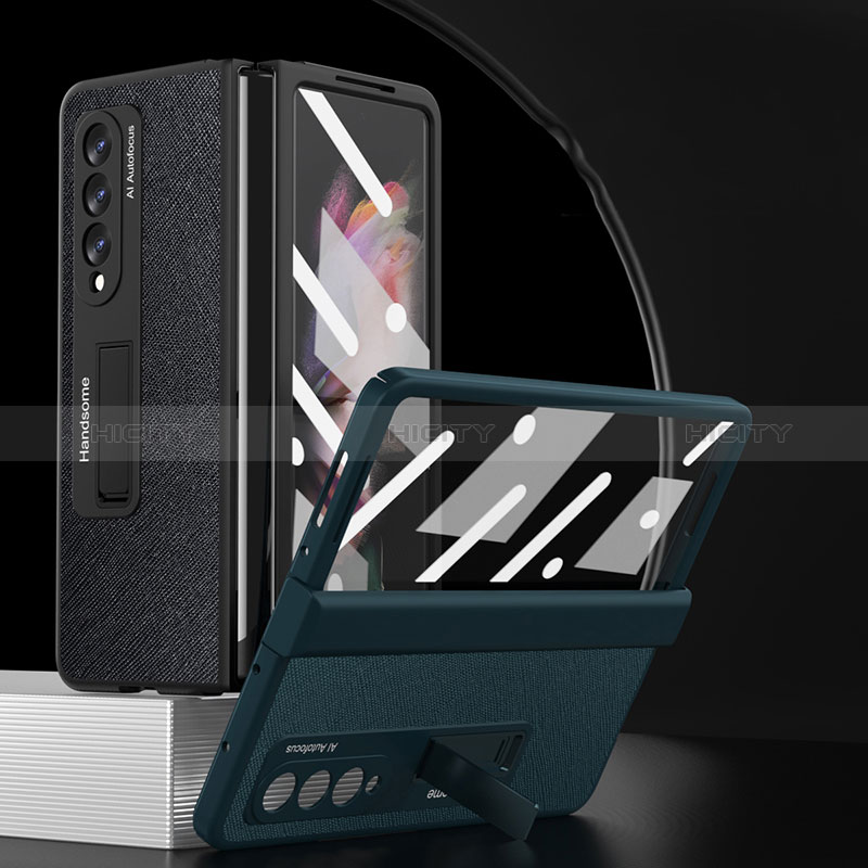 Coque Luxe Cuir et Plastique Housse Etui Mat ZL7 pour Samsung Galaxy Z Fold3 5G Plus