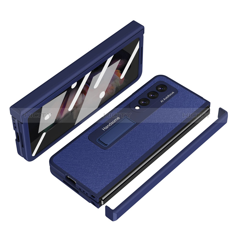 Coque Luxe Cuir et Plastique Housse Etui Mat ZL7 pour Samsung Galaxy Z Fold3 5G Plus