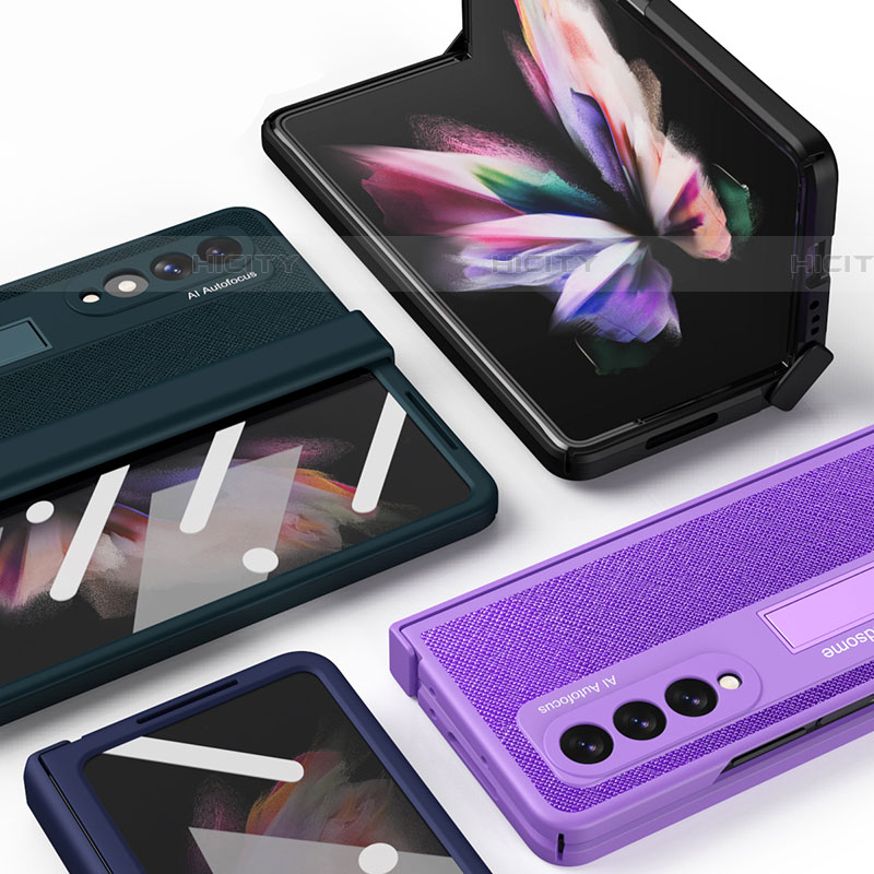 Coque Luxe Cuir et Plastique Housse Etui Mat ZL7 pour Samsung Galaxy Z Fold4 5G Plus