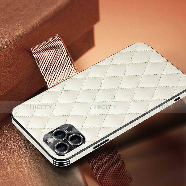 Coque Luxe Cuir Housse Etui A07 pour Apple iPhone 13 Pro Blanc Plus