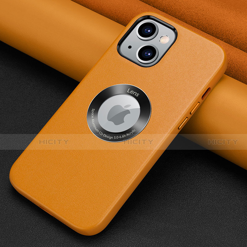 Coque Luxe Cuir Housse Etui A08 pour Apple iPhone 13 Orange Plus