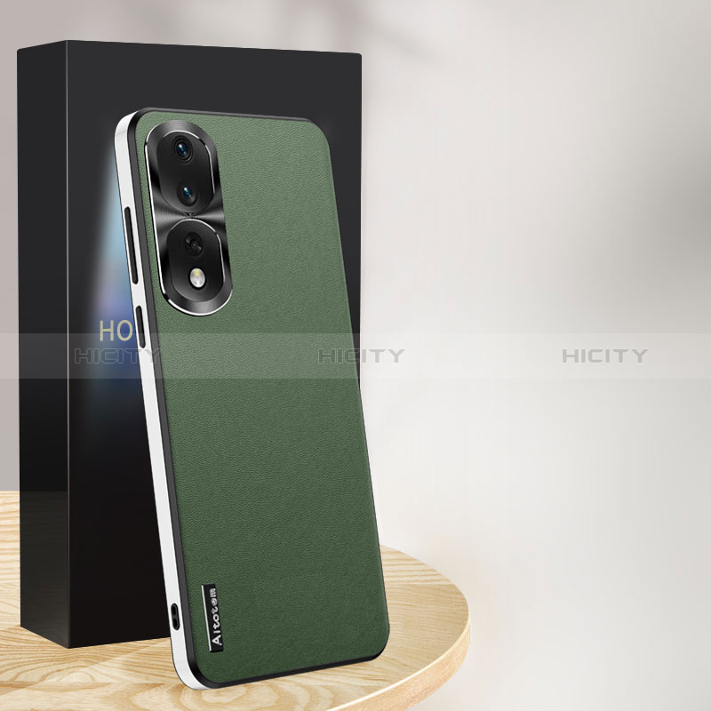 Coque Luxe Cuir Housse Etui AT1 pour Huawei Honor 90 Pro 5G Vert Plus