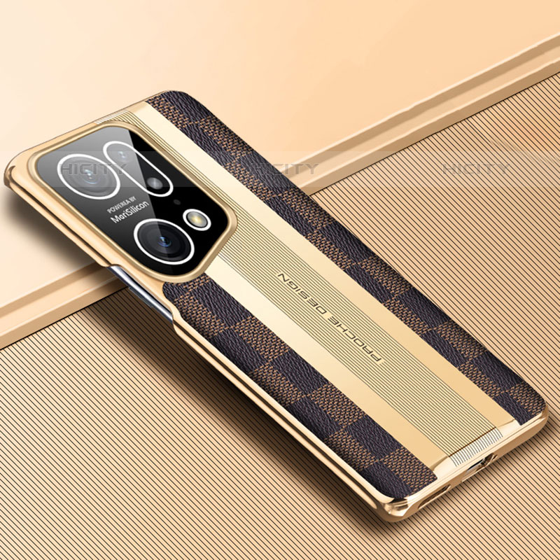 Coque Luxe Cuir Housse Etui AT1 pour Oppo Find X5 Pro 5G Plus
