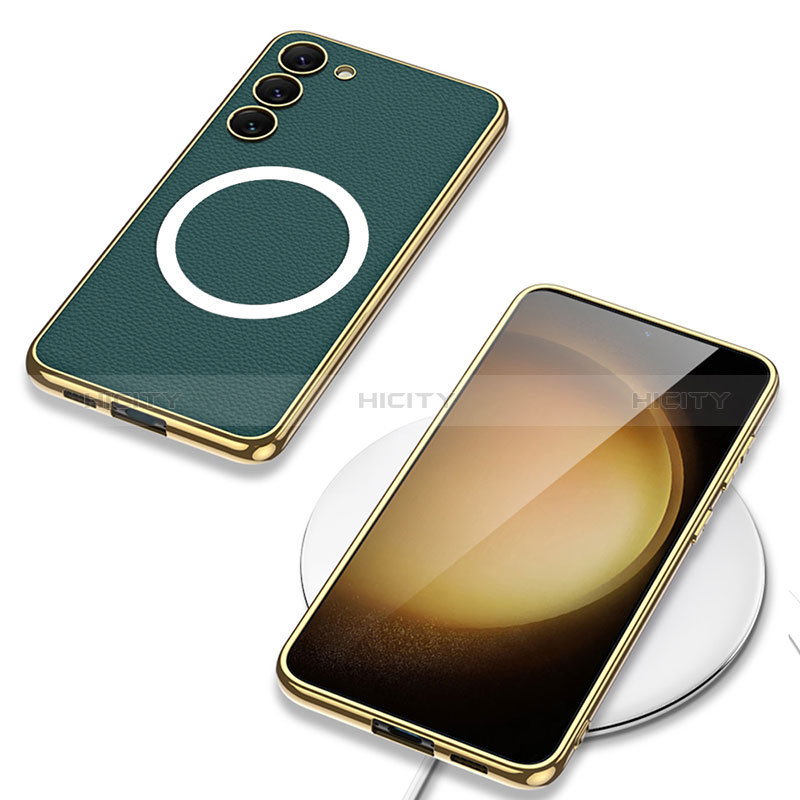 Coque Luxe Cuir Housse Etui avec Mag-Safe Magnetic Magnetique AC1 pour Samsung Galaxy S21 Plus 5G Plus