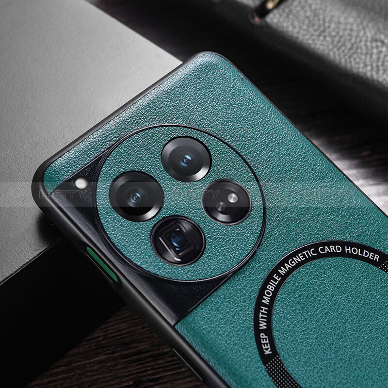 Coque Luxe Cuir Housse Etui avec Mag-Safe Magnetic Magnetique P01 pour OnePlus 12R 5G Plus