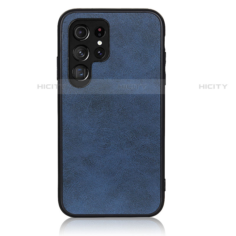 Coque Luxe Cuir Housse Etui B03H pour Samsung Galaxy S21 Ultra 5G Bleu Plus