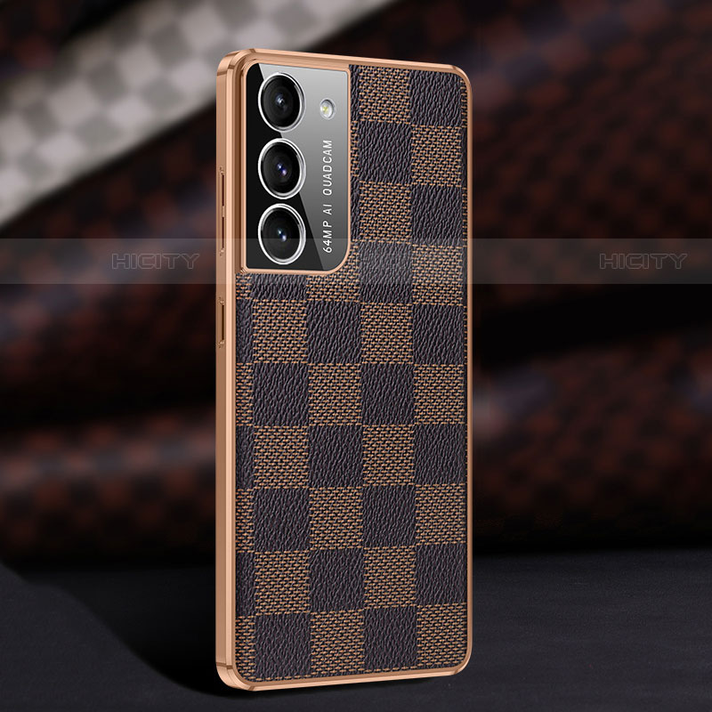 Coque Luxe Cuir Housse Etui C11 pour Samsung Galaxy S23 5G Marron Plus