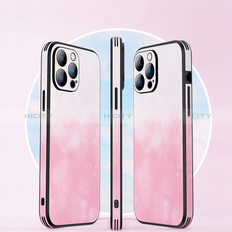 Coque Luxe Cuir Housse Etui Degrade AT1 pour Apple iPhone 15 Pro Max Plus