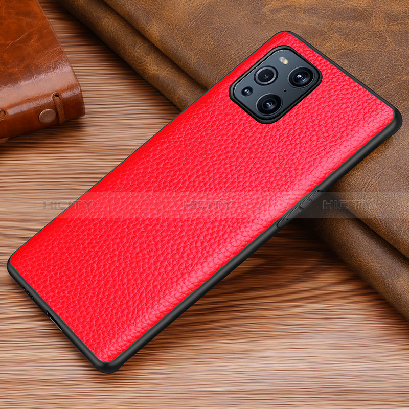 Coque Luxe Cuir Housse Etui DL1 pour Oppo Find X3 5G Rouge Plus