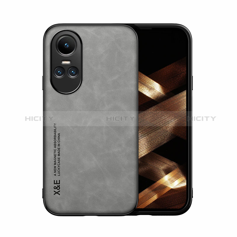 Coque Luxe Cuir Housse Etui DY1 pour Oppo Reno10 5G Gris Plus