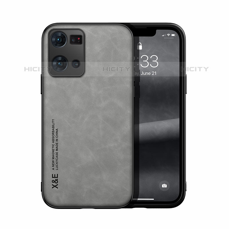 Coque Luxe Cuir Housse Etui DY1 pour Oppo Reno7 4G Gris Plus