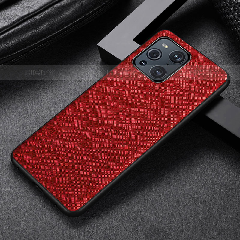 Coque Luxe Cuir Housse Etui GS2 pour Oppo Find X3 Pro 5G Rouge Plus