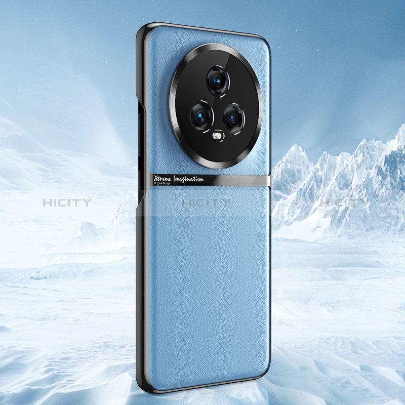 Coque Luxe Cuir Housse Etui JB3 pour Huawei Honor Magic5 5G Bleu Ciel Plus