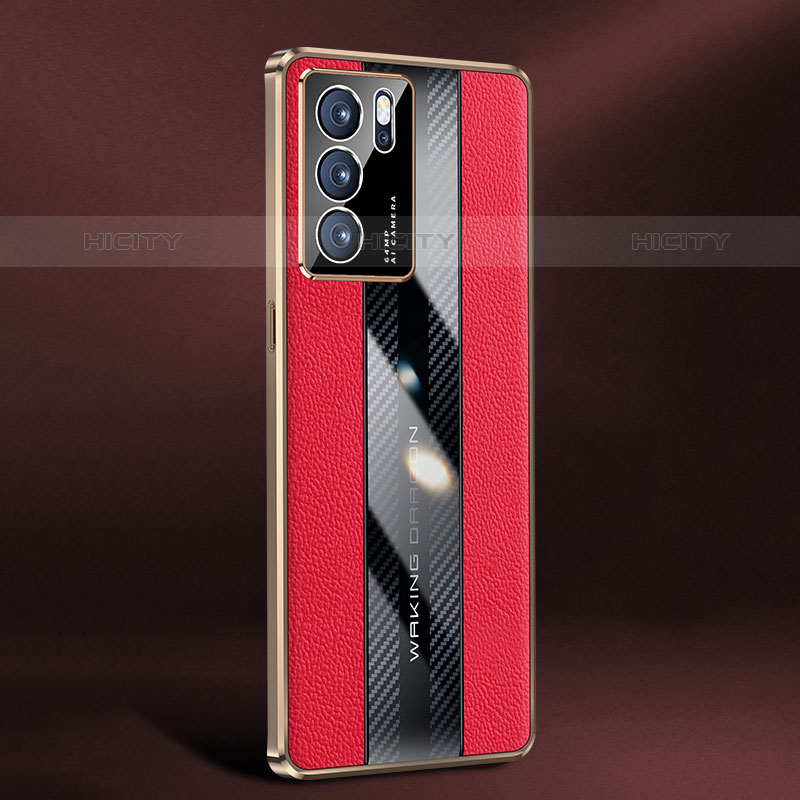 Coque Luxe Cuir Housse Etui JB3 pour Oppo Reno6 5G Rouge Plus