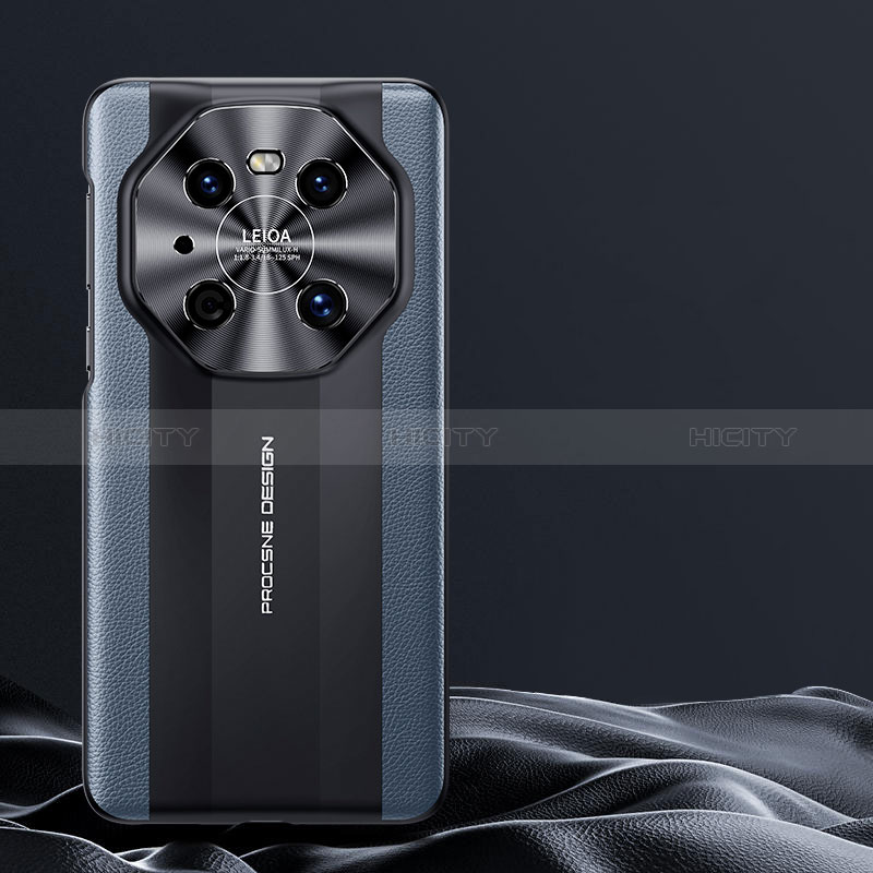 Coque Luxe Cuir Housse Etui JB4 pour Huawei Mate 40 Pro Bleu Plus