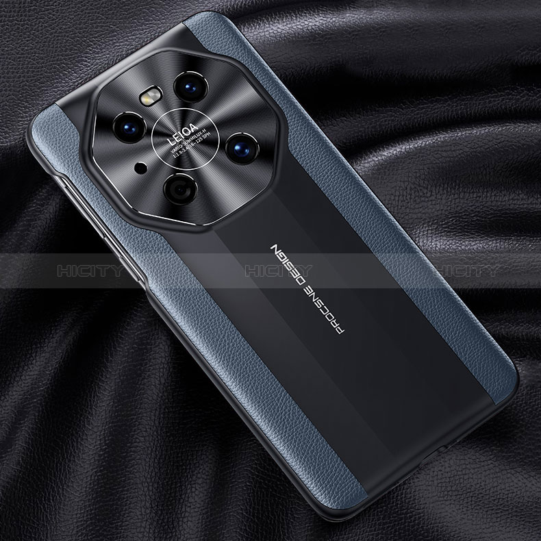 Coque Luxe Cuir Housse Etui JB5 pour Huawei Mate 40 Pro Bleu Plus