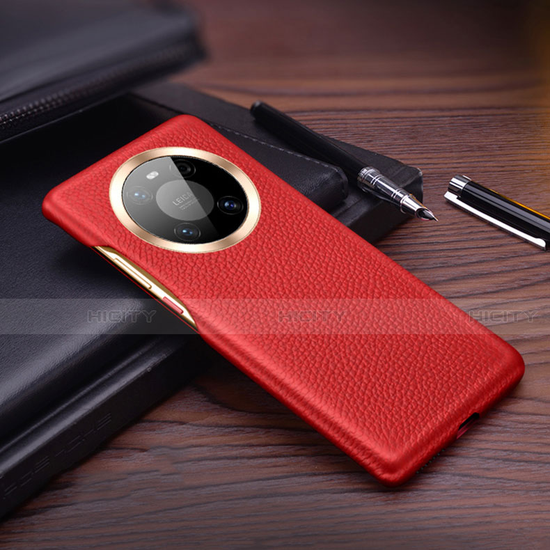 Coque Luxe Cuir Housse Etui L01 pour Huawei Mate 40E 4G Rouge Plus