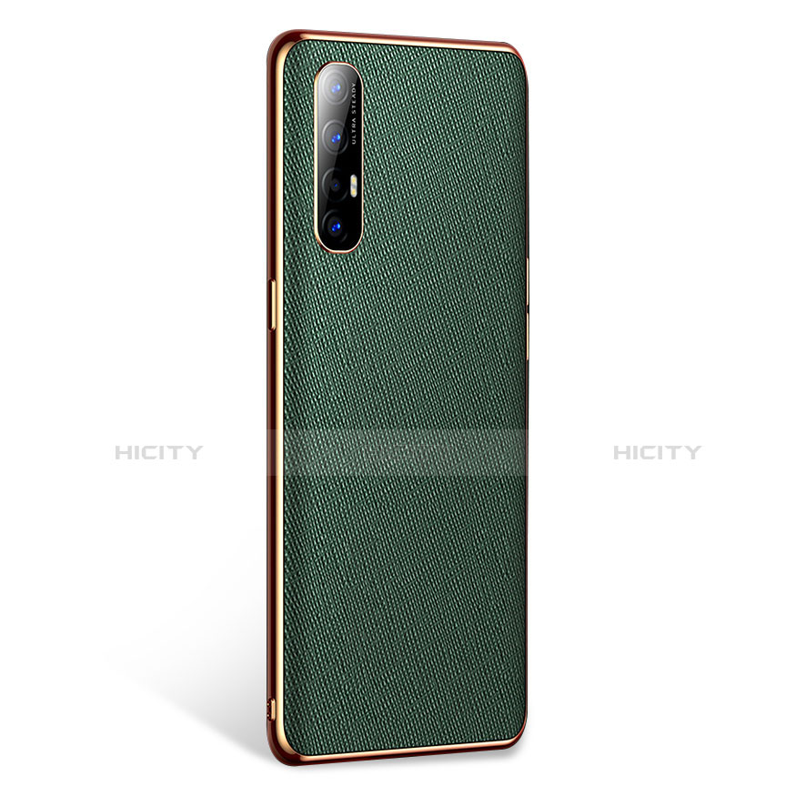Coque Luxe Cuir Housse Etui L02 pour Oppo Find X2 Neo Vert Plus