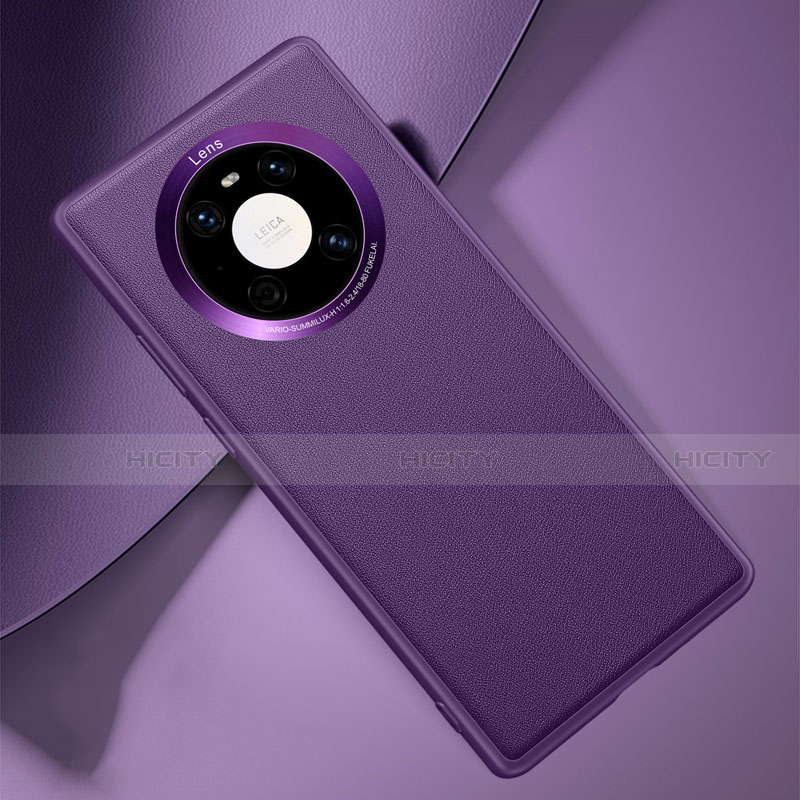 Coque Luxe Cuir Housse Etui L04 pour Huawei Mate 40 Pro Violet Plus