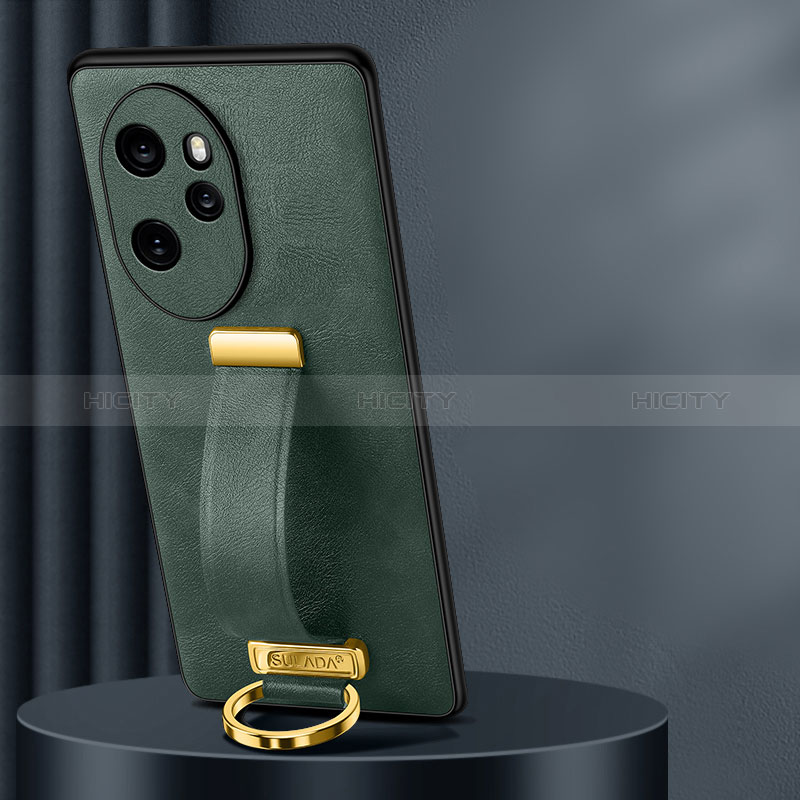 Coque Luxe Cuir Housse Etui LD1 pour Huawei Honor 100 Pro 5G Vert Plus
