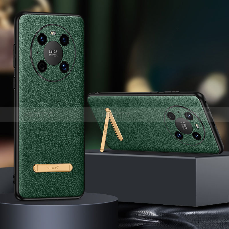 Coque Luxe Cuir Housse Etui LD1 pour Huawei Mate 40 Pro Vert Plus