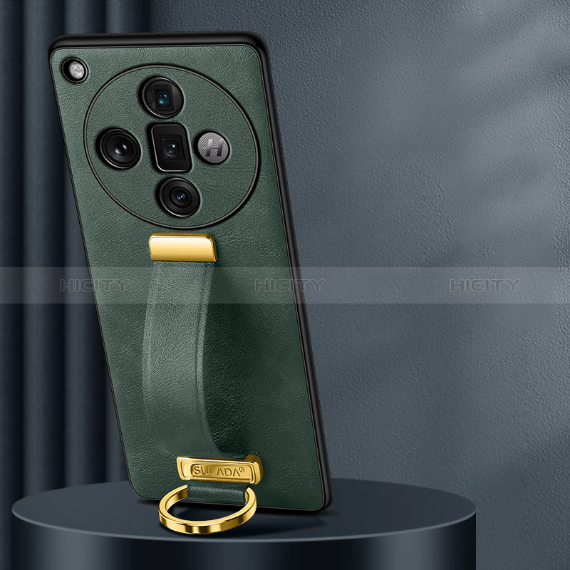 Coque Luxe Cuir Housse Etui LD2 pour Oppo Find X7 Ultra 5G Vert Plus