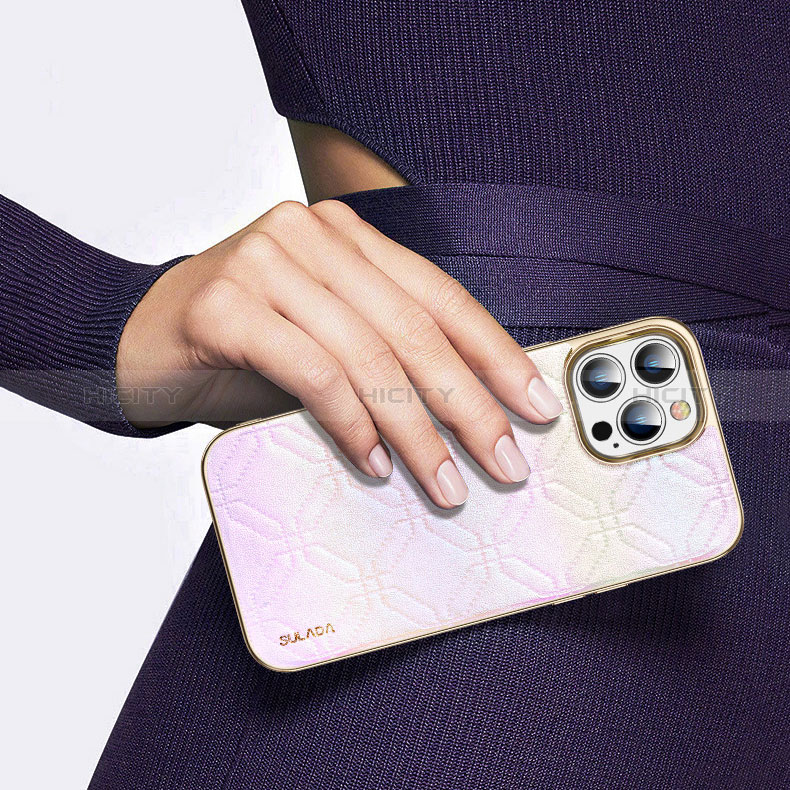 Coque Luxe Cuir Housse Etui LD4 pour Apple iPhone 15 Pro Max Plus